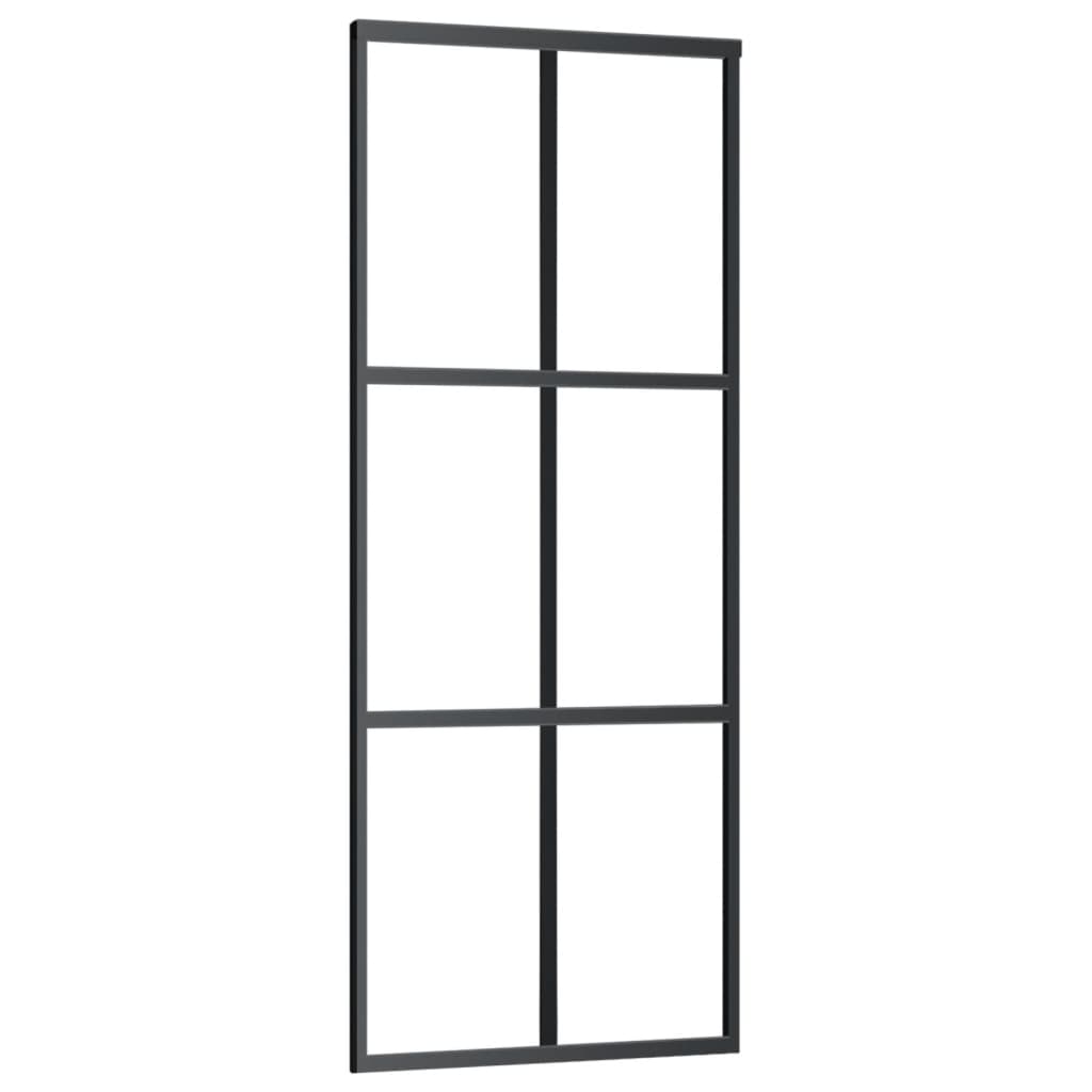 Skydedør m. monteringssæt 76x205 cm sikkerhedsglas og aluminium - 76 x 205 cm (200 cm glideskinne), 1, 3x2 gitter - number 3.
