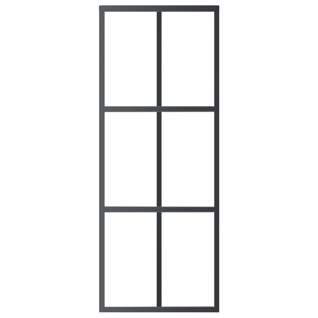 Skydedør m. monteringssæt 76x205 cm sikkerhedsglas og aluminium - 76 x 205 cm (200 cm glideskinne), 1, 3x2 gitter - number 4.