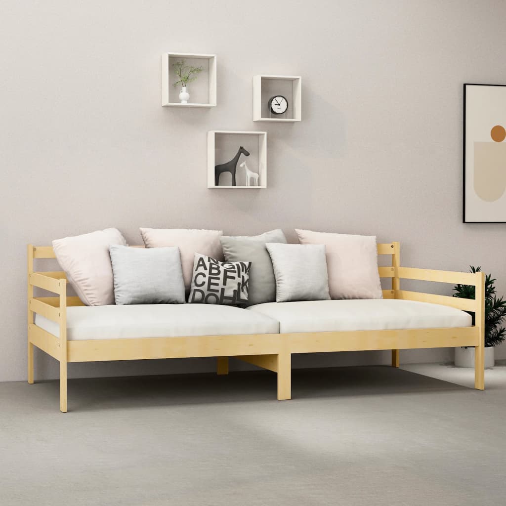 Daybed massivt fyrretræ - naturfarvet, 90 x 200 cm - number 3.