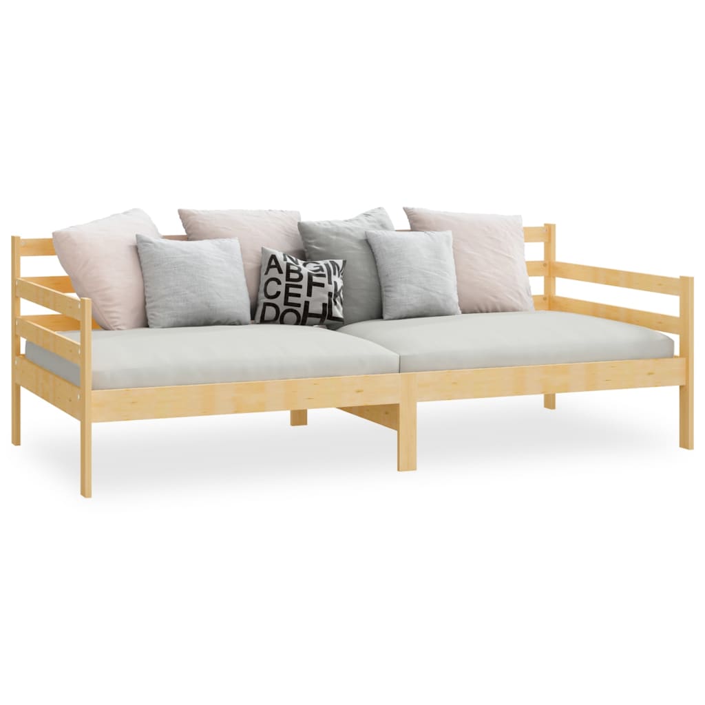 Daybed massivt fyrretræ - naturfarvet, 90 x 200 cm - number 4.