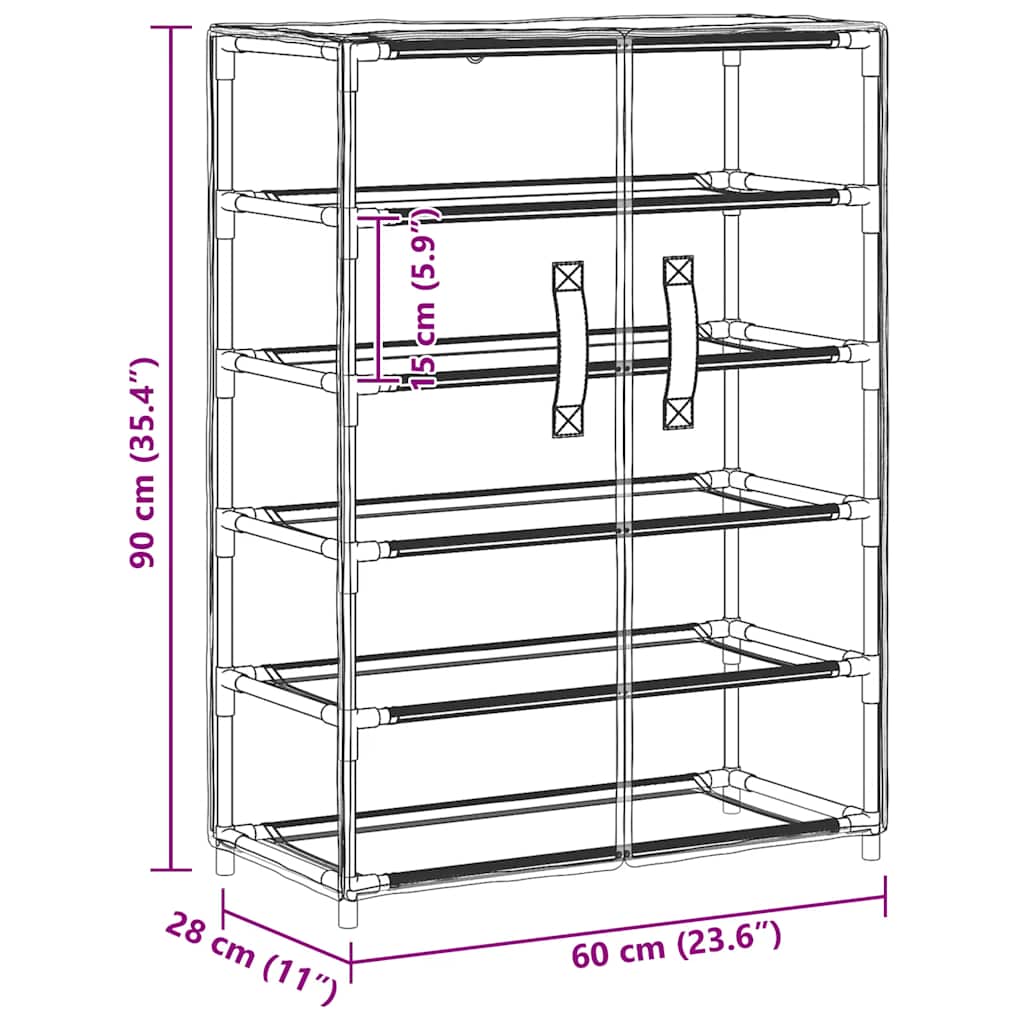 Ormarić za cipele 60x28x90 tkanina - siva, 1,90 cm, 28 cm - number 9.