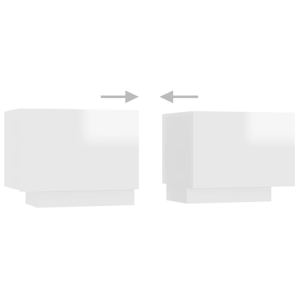 Stolik nocny 100x35x40 cm drewno klejone białe połysk - number 8.