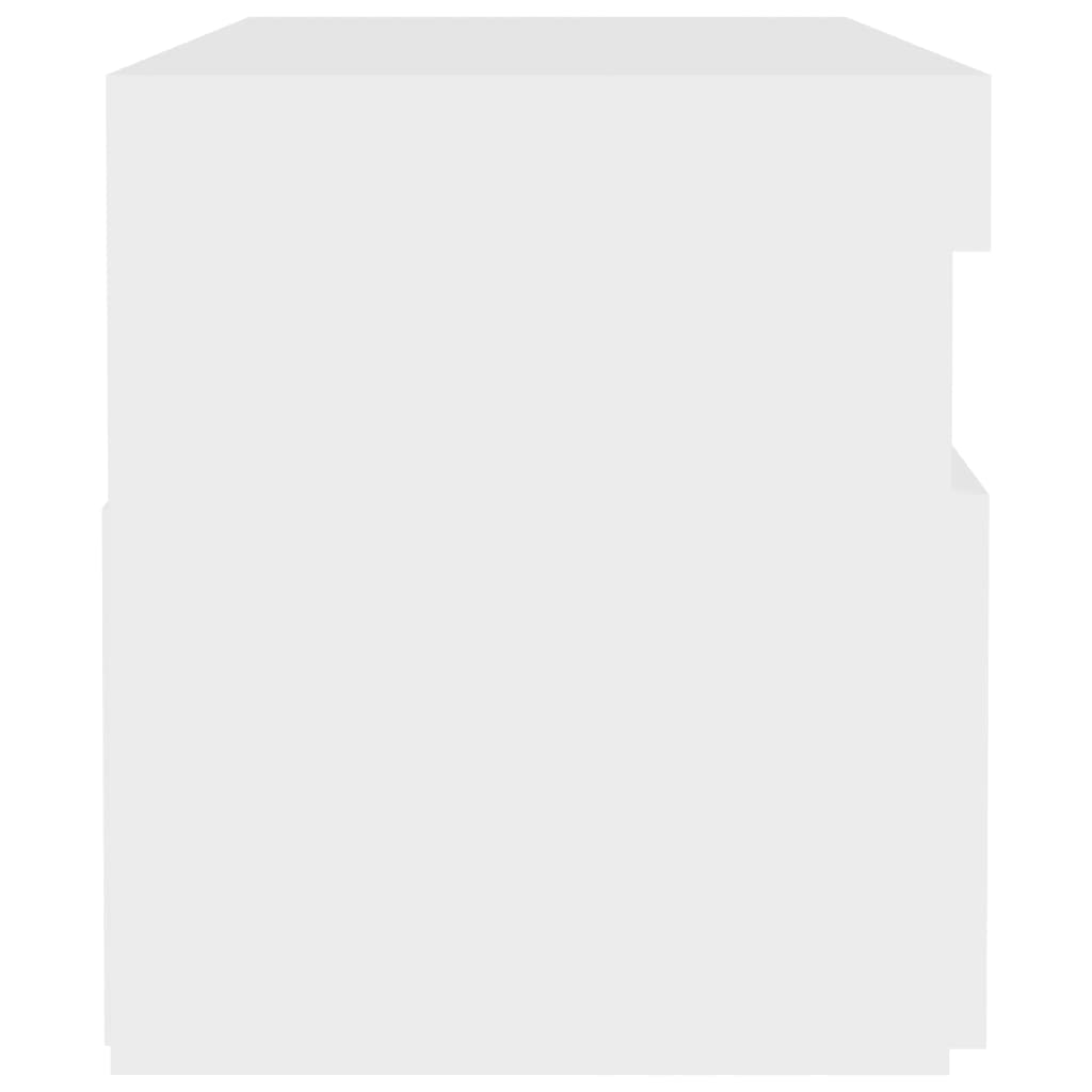 Sengebord med led-lys stk. 60x35x40 cm konstrueret træ - hvid, 2 - number 11.