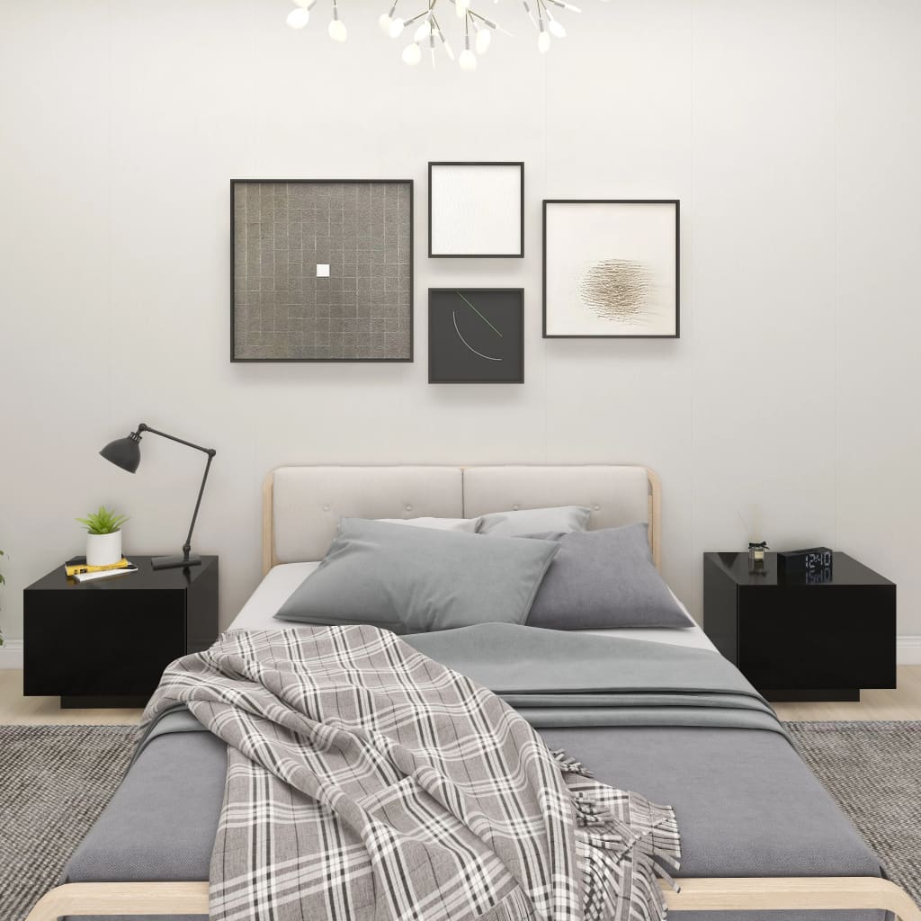 Noćni ormarić 100x35x40 cm izrađeno drvo - crni, 1 - number 1.