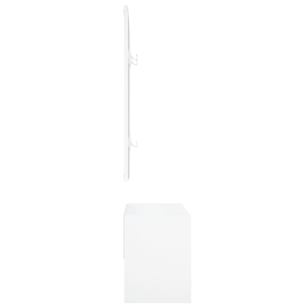 Møbelsæt til entré konstrueret træ - hvid - number 7.