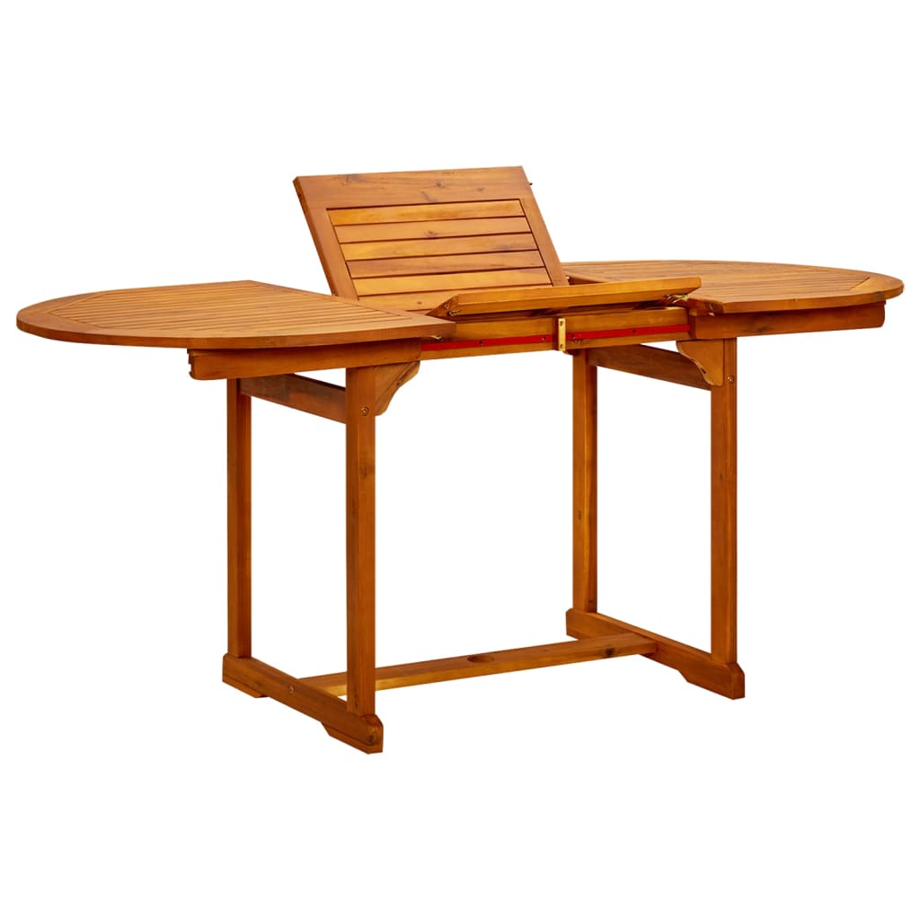 Havebord (120-170)x80x75 cm massivt akacietræ - number 1.