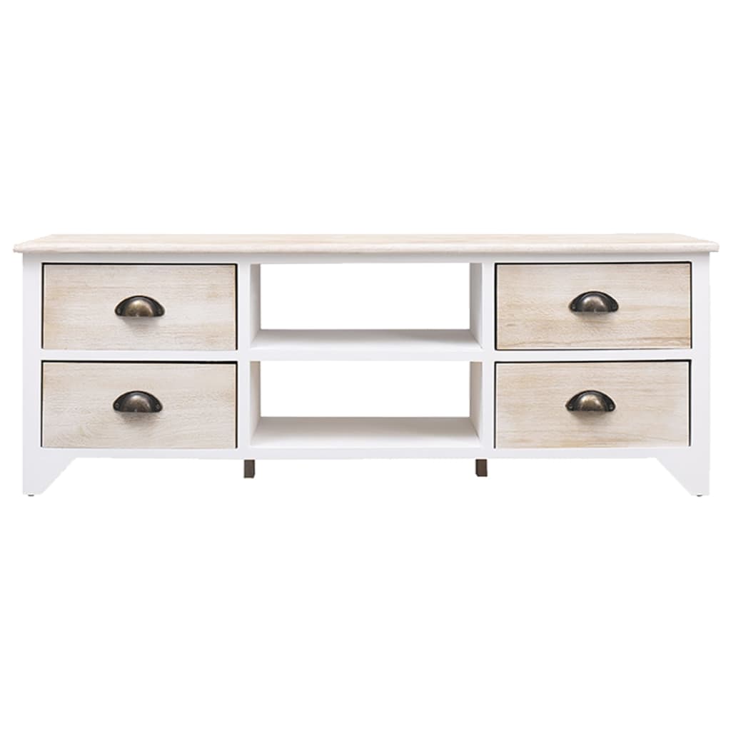 Tv cabinet 108x30x40 cm solid imperial wood - light wood, 1 - number 2.