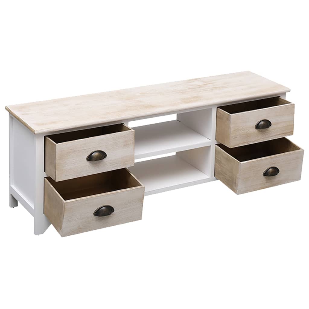 Tv cabinet 108x30x40 cm solid imperial wood - light wood, 1 - number 4.