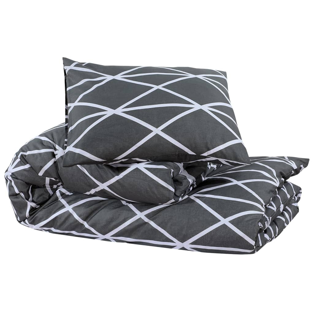 Bedding 135x200 cm cotton - dark grey and white, 135 x 200 cm + 80 x 80 cm, 1 - number 3.