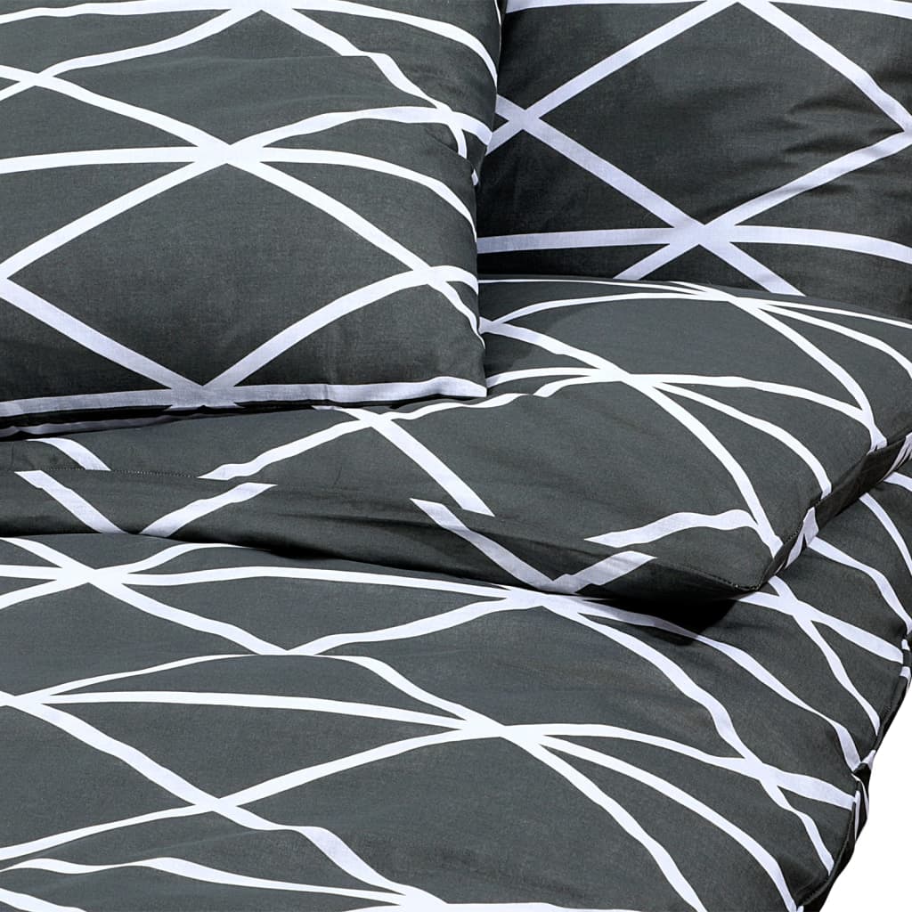 Bedding 135x200 cm cotton - dark grey and white, 135 x 200 cm + 80 x 80 cm, 1 - number 4.
