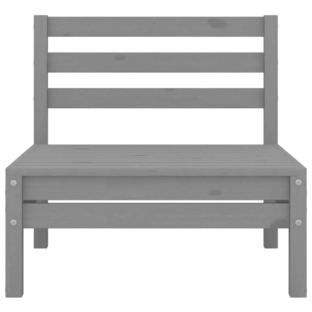 Midterdele til havesofa 2 stk. massivt fyrretræ - grå, 1, midtermodul (2 stk.), x - number 3.