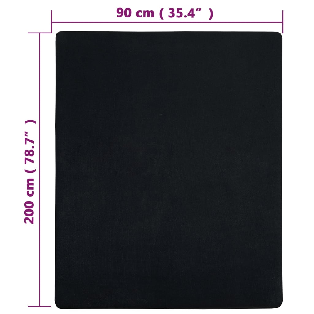 Jersey de couche extensible bumly - noir, 90 x 200 cm, 1 - number 5.