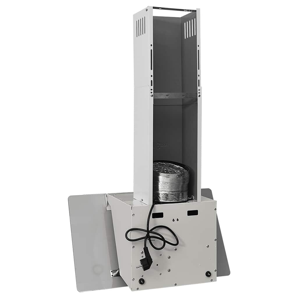 Væghængt emhætte 60 cm stål og hærdet glas hvid - number 6.