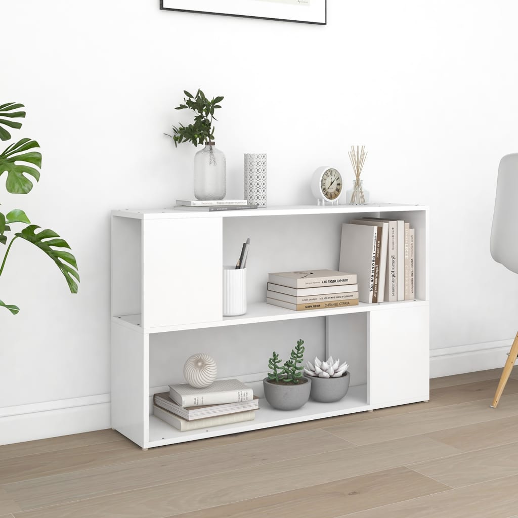 Bogreol 100x24x63 cm konstrueret træ hvid - number 1.