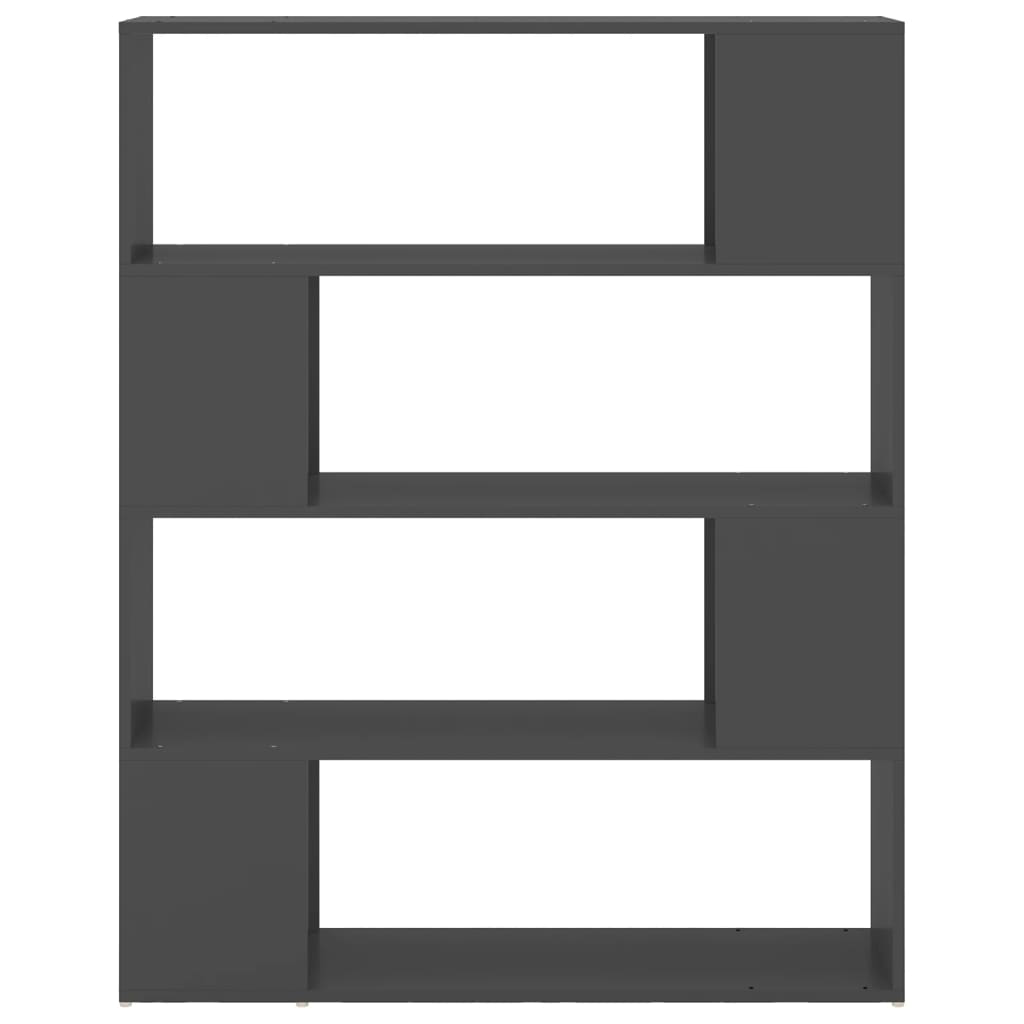 Bokhylle/romdeler 100x24x124 cm konstruert tre - grå høyglans, 1 - number 5.