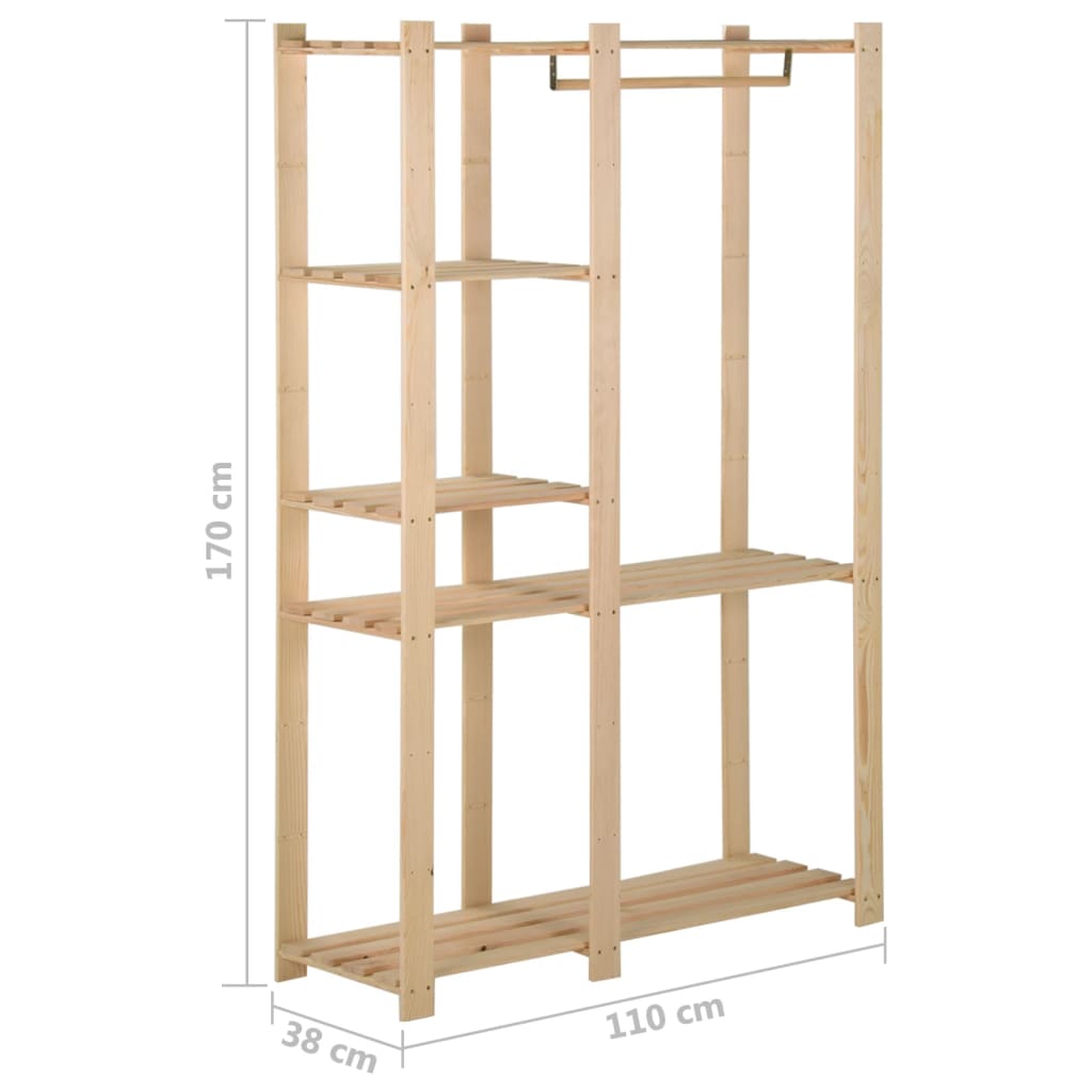 Clothes rack 100x38x170 cm solid pine - number 7.