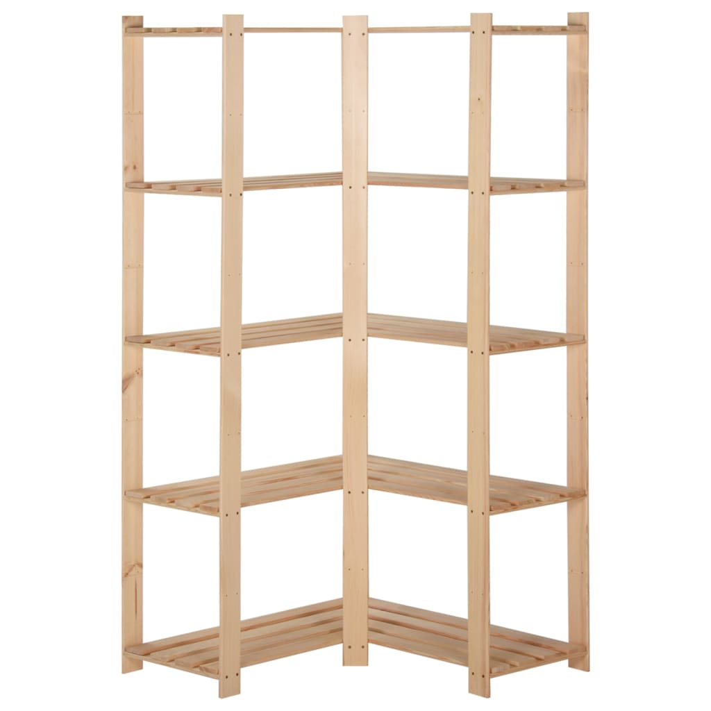 Libreria angolare a 5 livelli 82,5x82,5x170 cm pino massello - number 2.