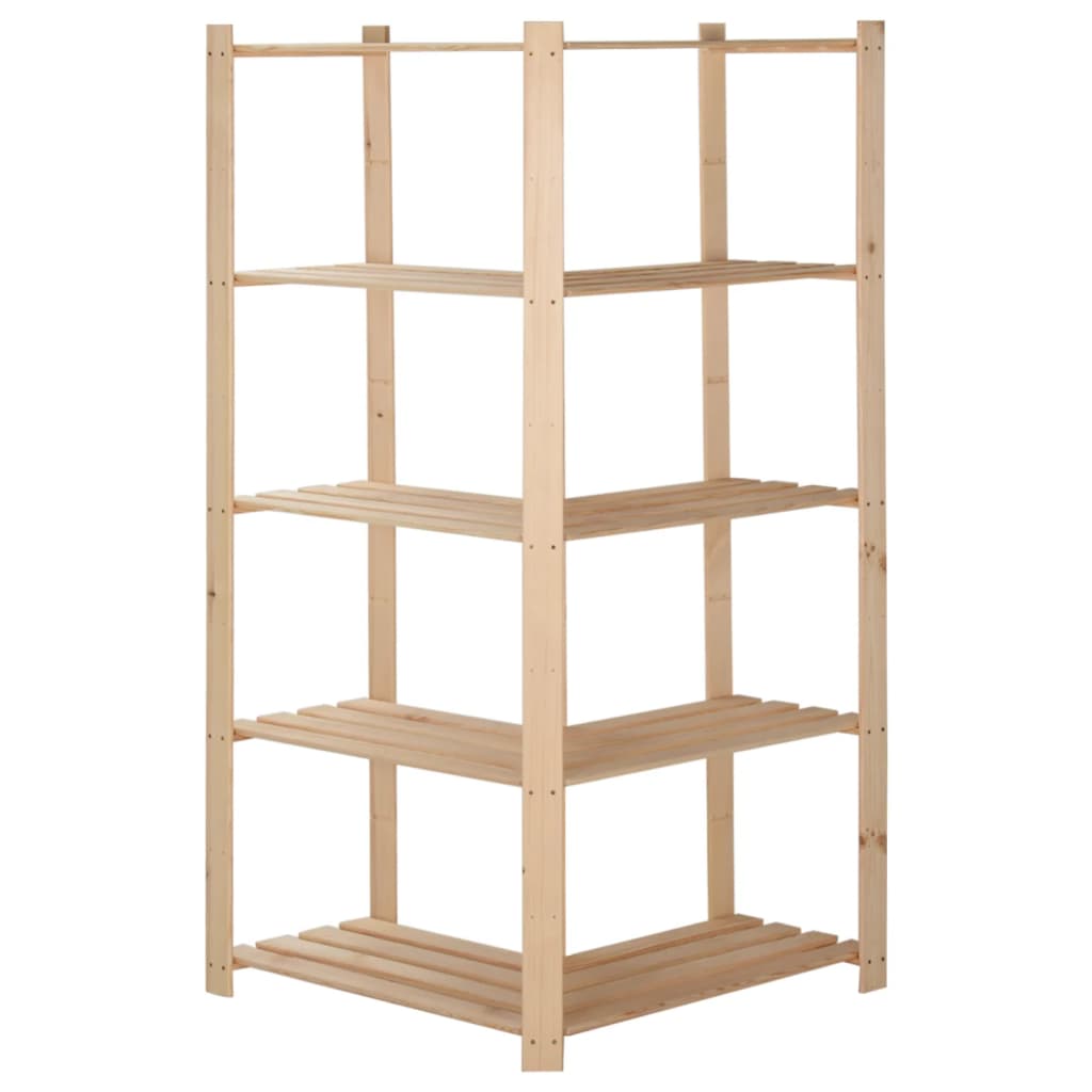 Libreria angolare a 5 livelli 82,5x82,5x170 cm pino massello - number 4.