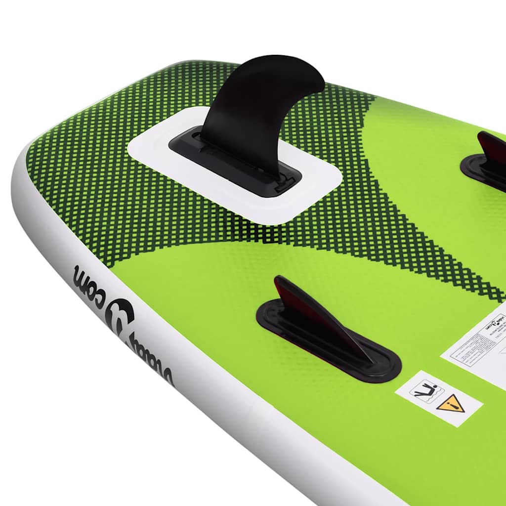 Oppusteligt paddleboardsæt 300x76x10 cm grøn - number 6.