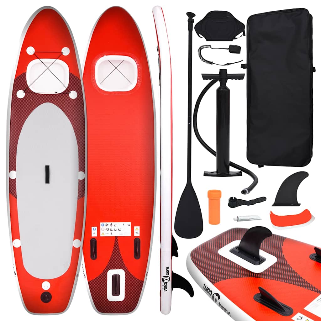 Oppusteligt paddleboardsæt 330x76x10 cm rød - number 1.