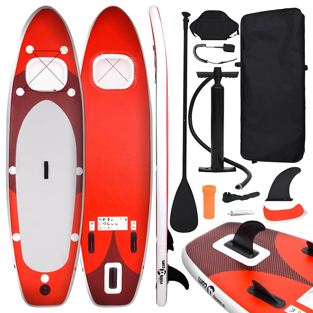 Oppusteligt paddleboardsæt 360x81x10 cm rød - number 1.