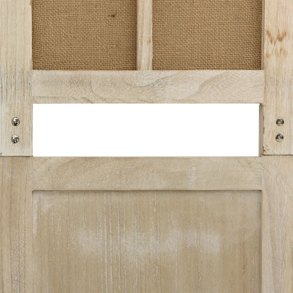 6-panels rumdeler 214x165 cm stof brun - number 6.