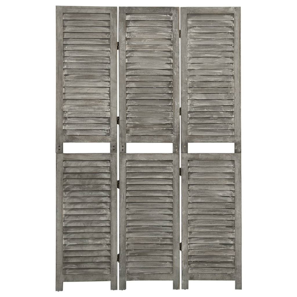 3-panels rumdeler 106,5x166 cm massivt træ grå - number 1.