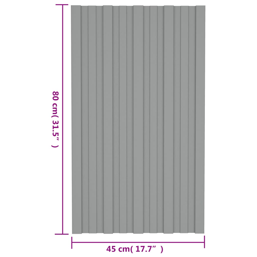 Tagplader stk. galvaniseret stål - grå, 80 x 45 cm, 36 - number 7.