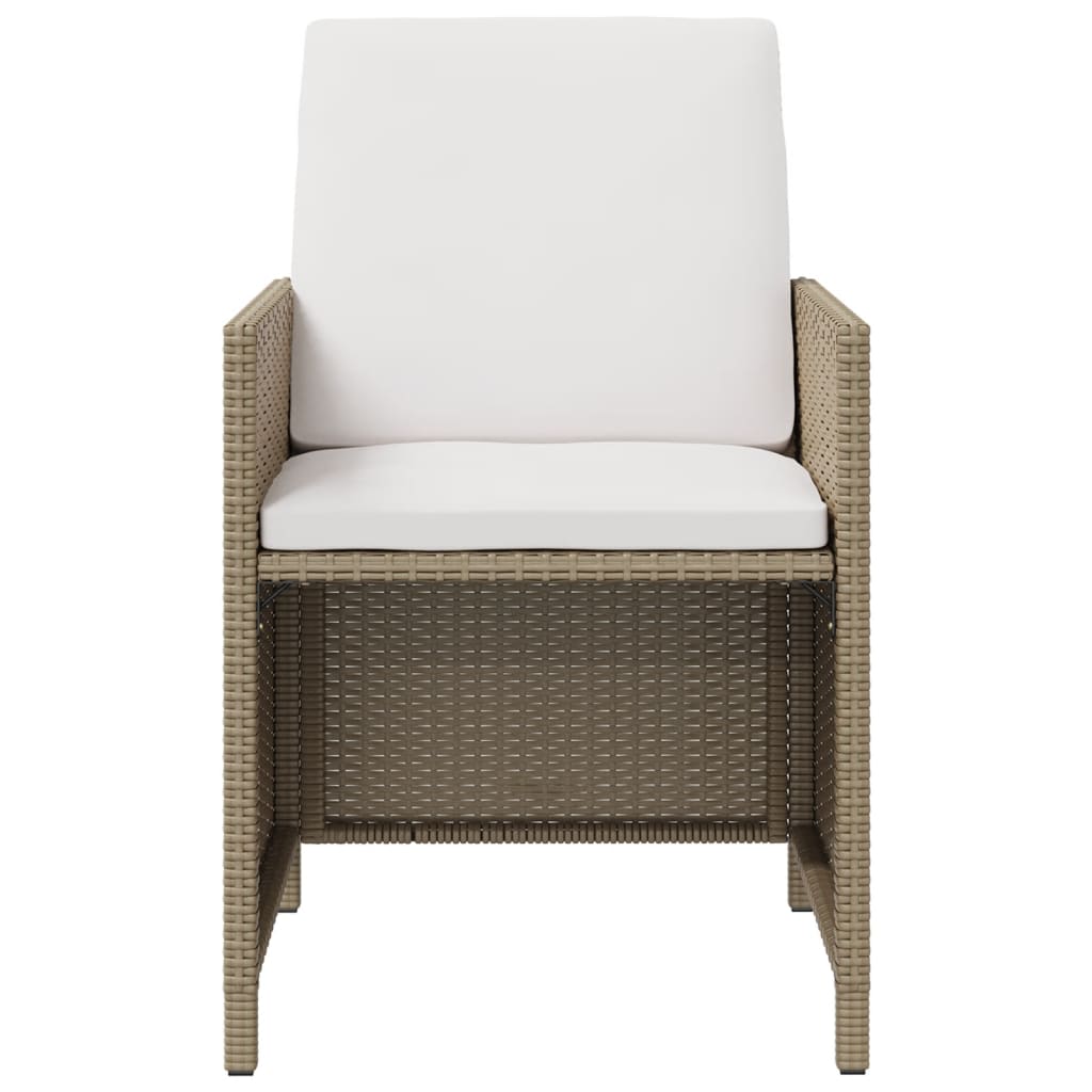 Havestole 4 stk. med hynder polyrattan beige - number 4.