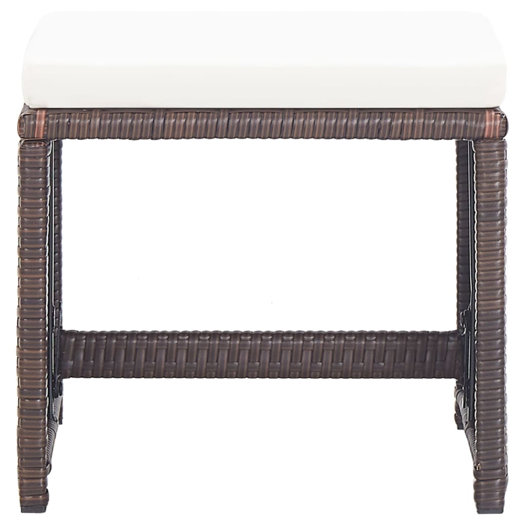 Vrtni stolci 4 kom. s jastucima poliratan smeđa - number 3.