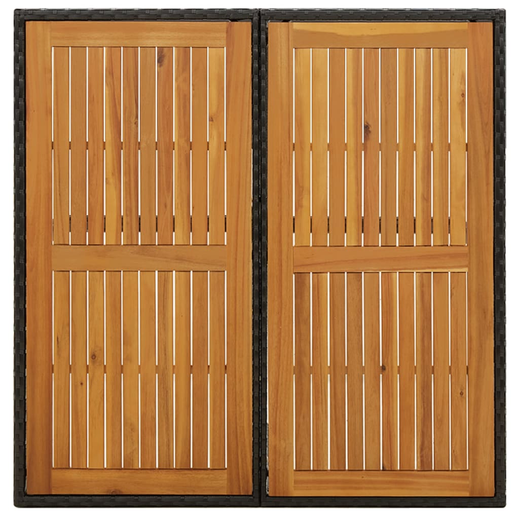 Hagebord 109x107x74 cm polyrattan og heltre akasietre - svart, 1 - number 4.