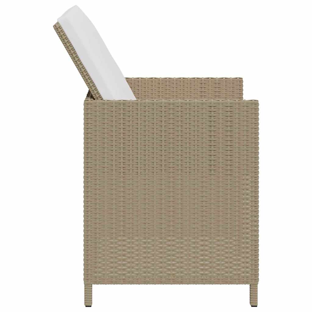 Havestole med skamler 2 stk. polyrattan beige - number 5.
