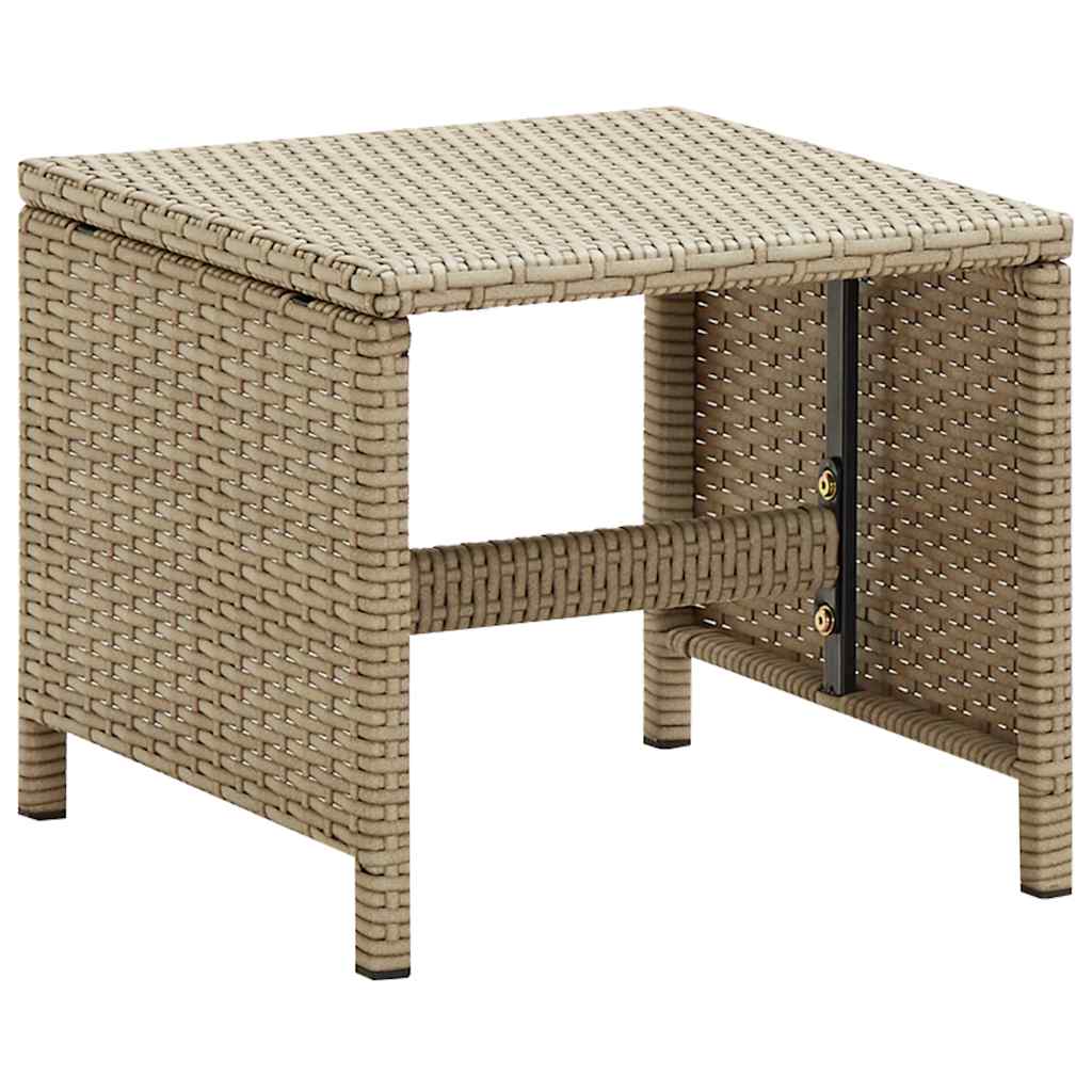 Havestole med skamler 2 stk. polyrattan beige - number 10.