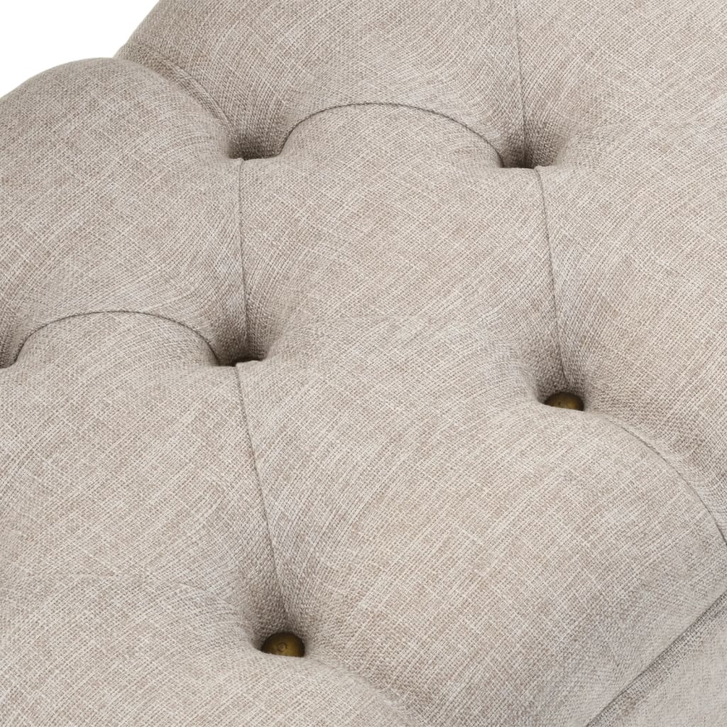 Ławka ze schowkiem i oparciem 110 cm tkanina w kolorze kremowym - number 9.