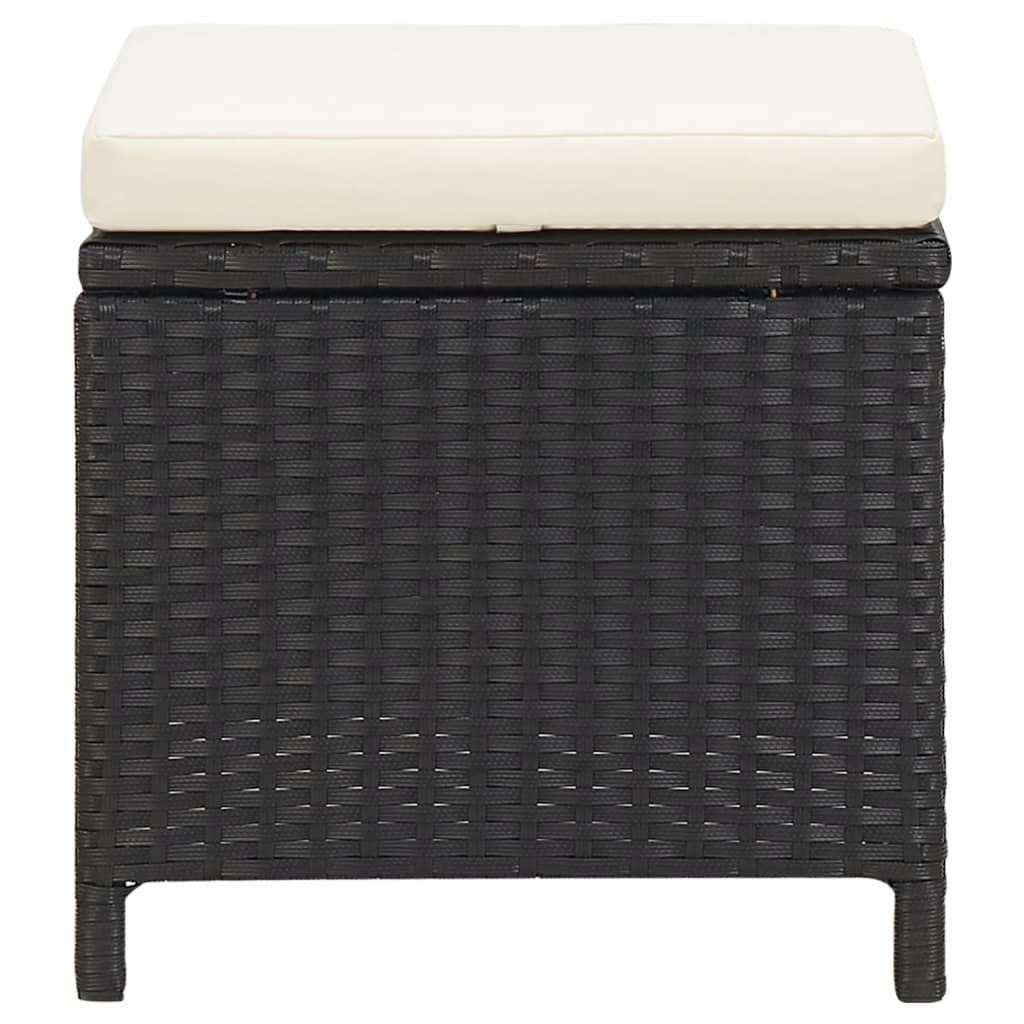 Vrtna stolica računala. s jastucima polirattan - crno -bijeli, 4 - number 4.