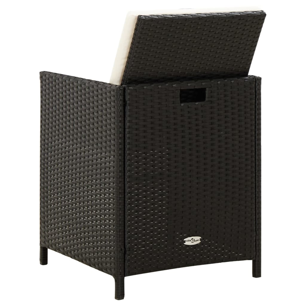 Vrtna stolica s dijelovima taburea poliratan crno - crno bijelo, 4 - number 5.