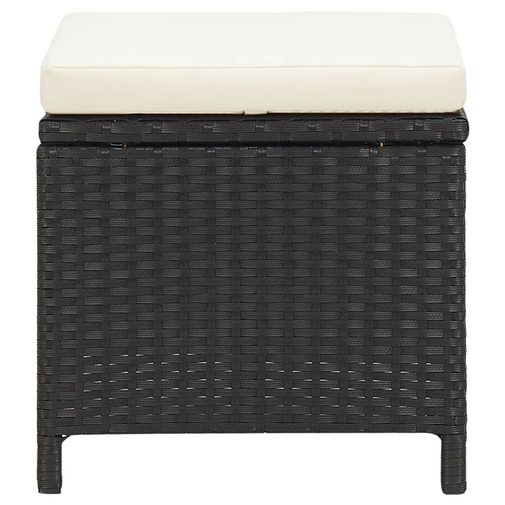 Vrtna stolica s dijelovima taburea poliratan crno - crno bijelo, 4 - number 9.