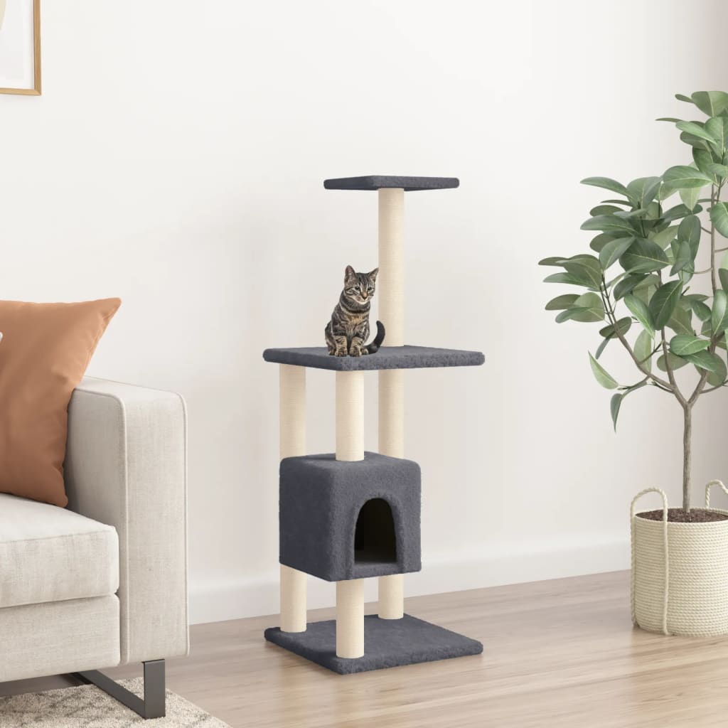 Arbre à chat avec poteaux en sisal 104 cm gris foncé - number 1.