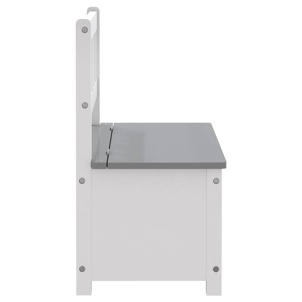 Opbevaringsbænk til børn 60x30x55 cm mdf - hvid og grå - number 5.