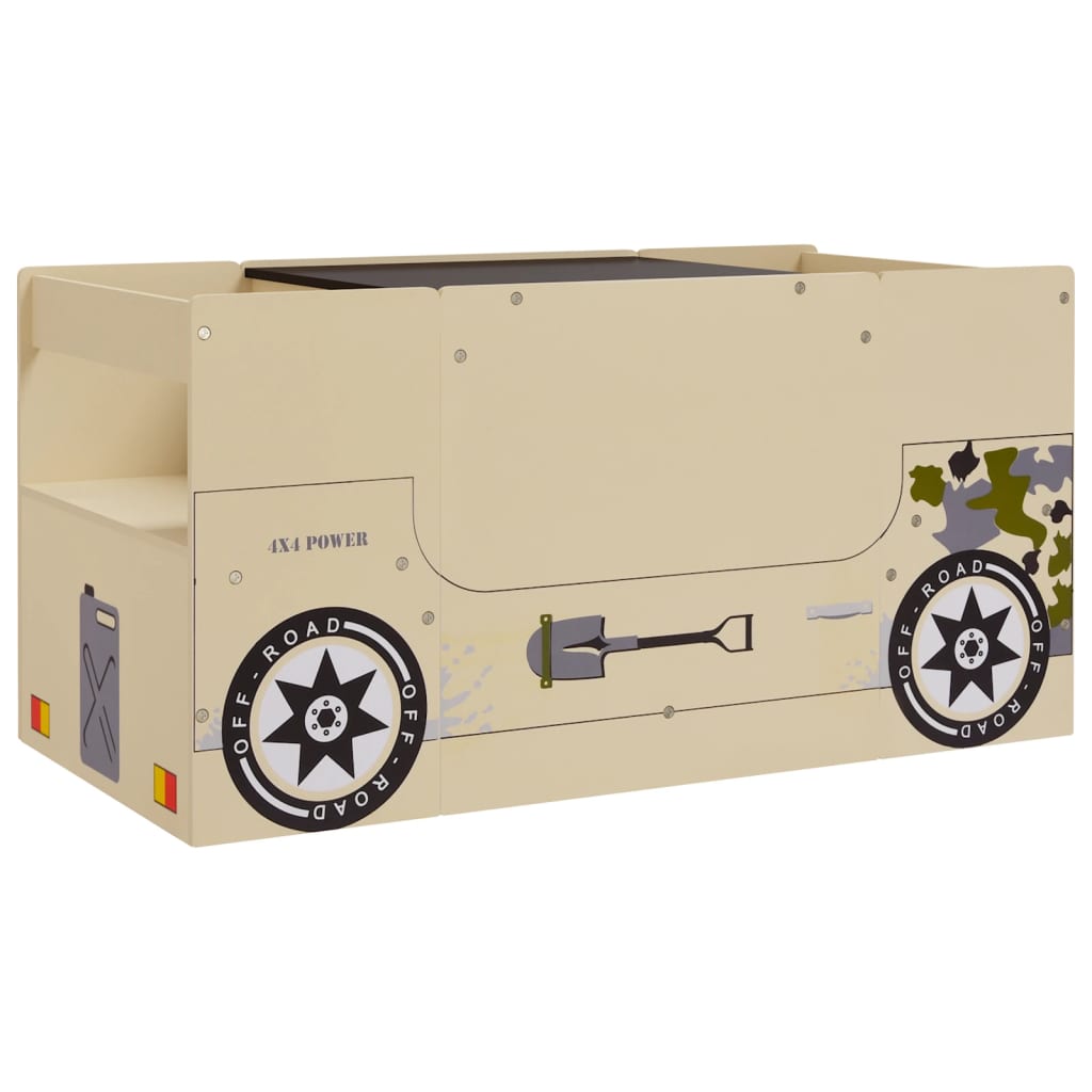 Bord- og stolesæt til børn 3 dele offroad bildesign mdf - number 3.
