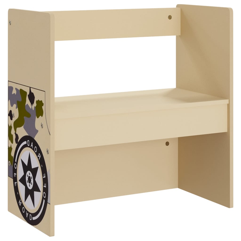 Bord- og stolesæt til børn 3 dele offroad bildesign mdf - number 6.