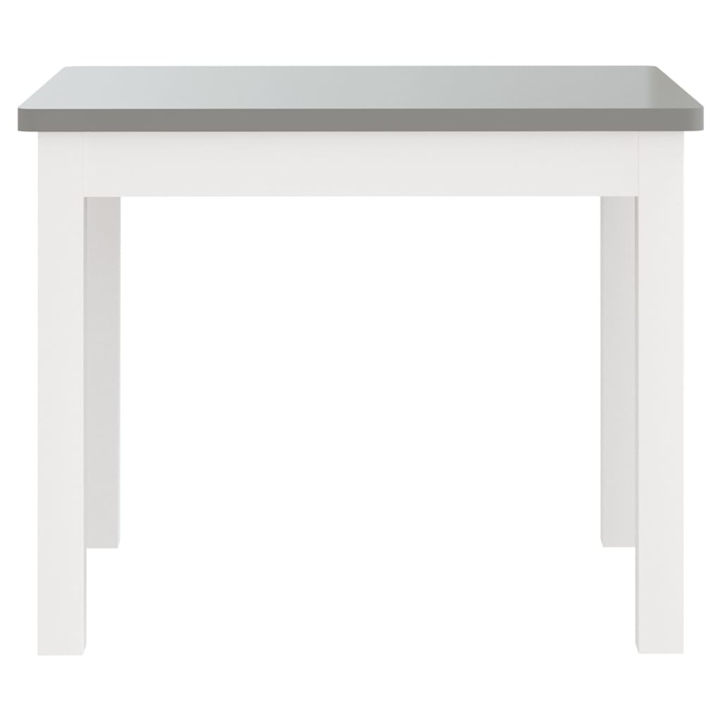Bord- og stolesæt til børn 3 dele mdf - hvid og grå, uden bænk - number 7.