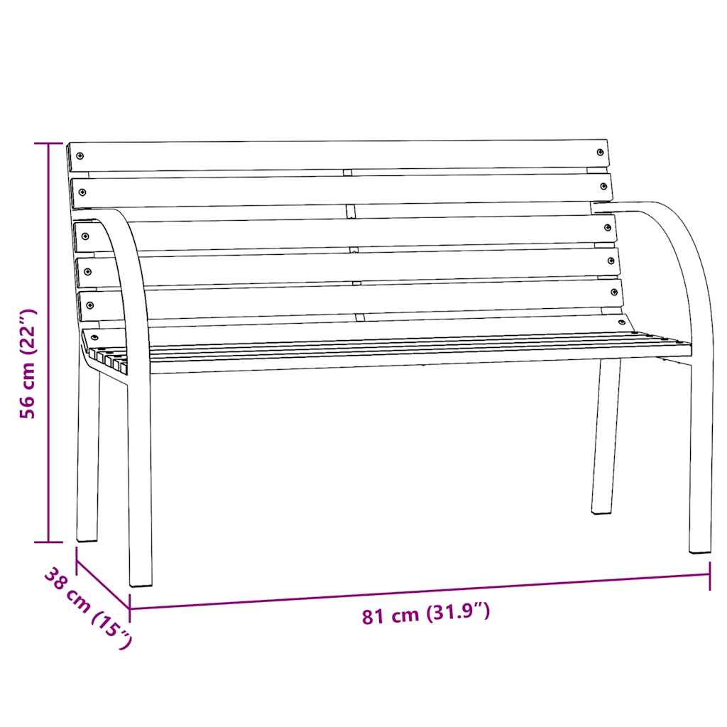 Hagebenk for barn 81 cm kinesisk gran - number 6.