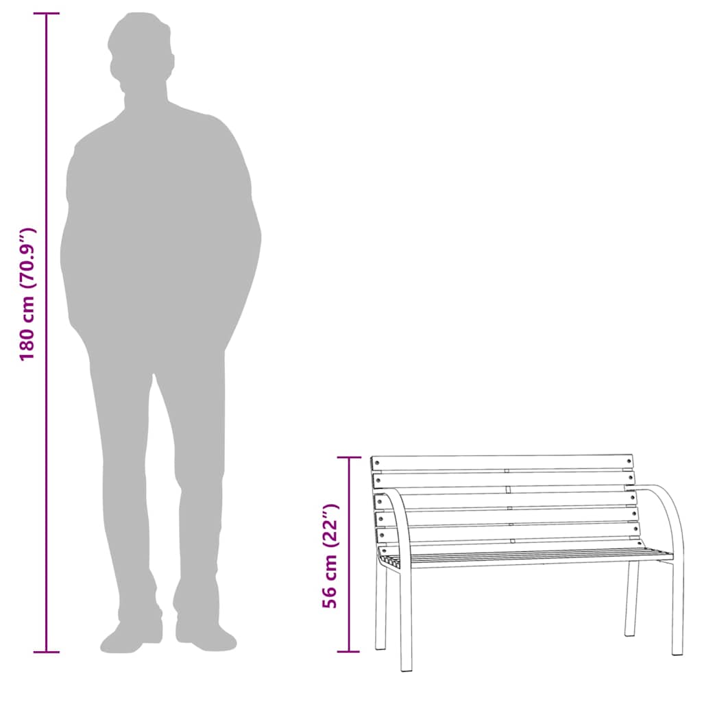 Hagebenk for barn 81 cm kinesisk gran - number 7.