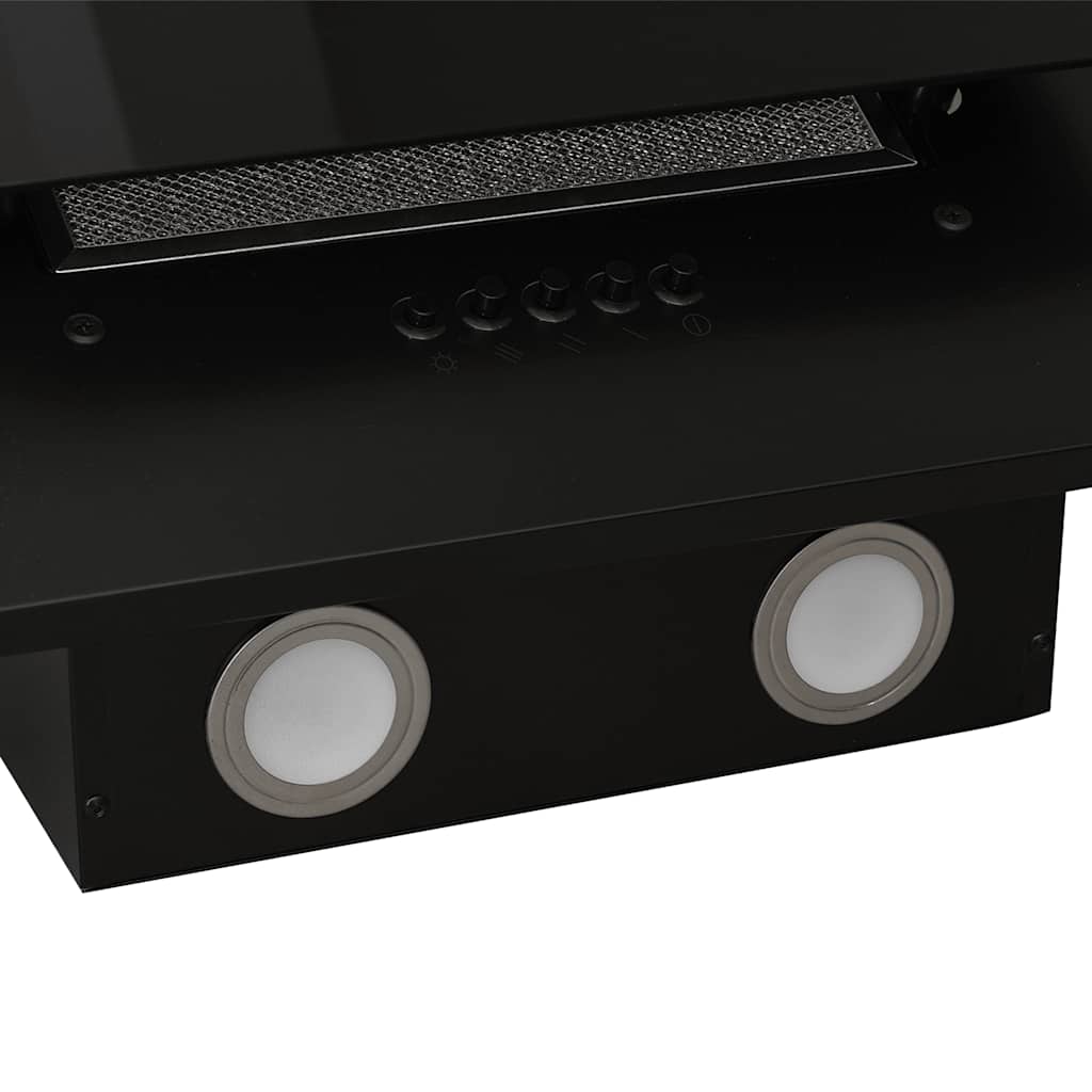 Væghængt emhætte 60 cm rustfrit stål og hærdet glas - sort, 60 x 31 x 108 cm - number 9.