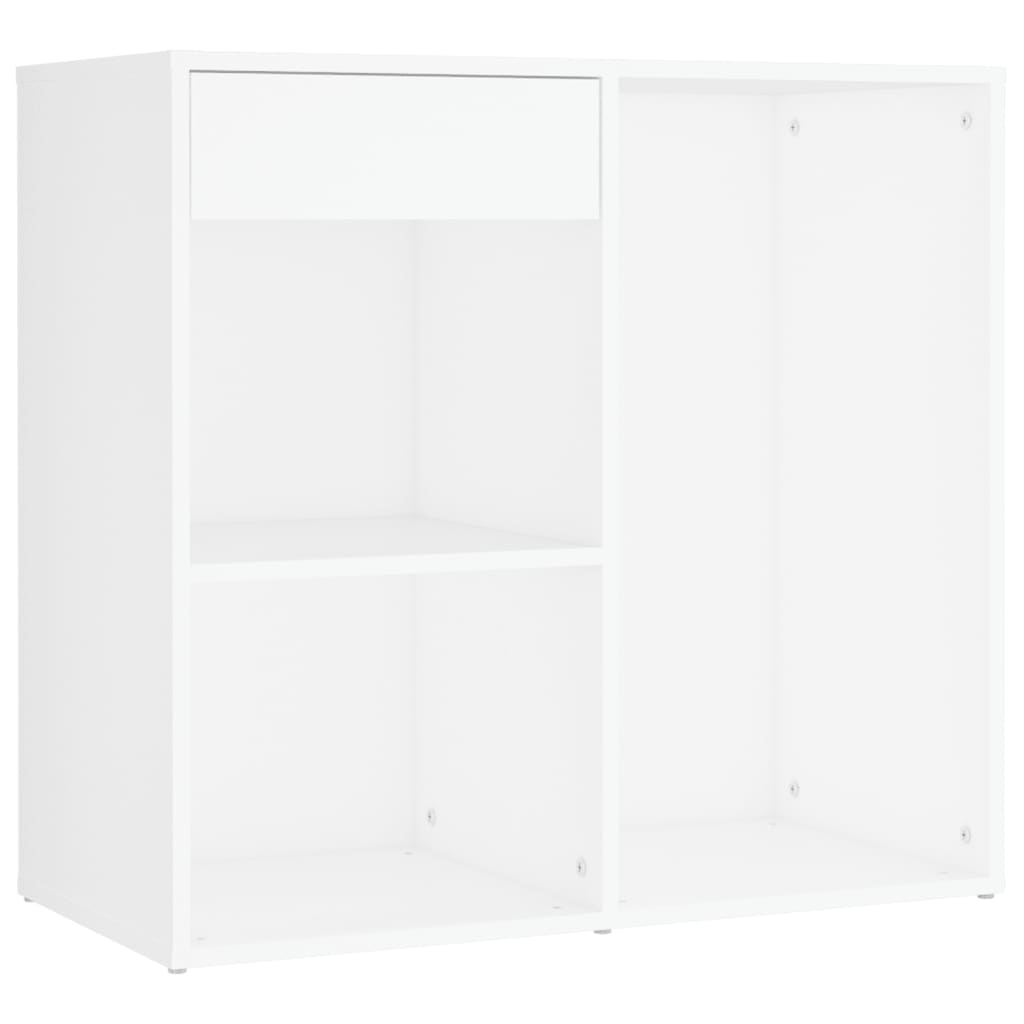 Makeupbord med led-lys og 2 skabe konstrueret træ - hvid - number 9.