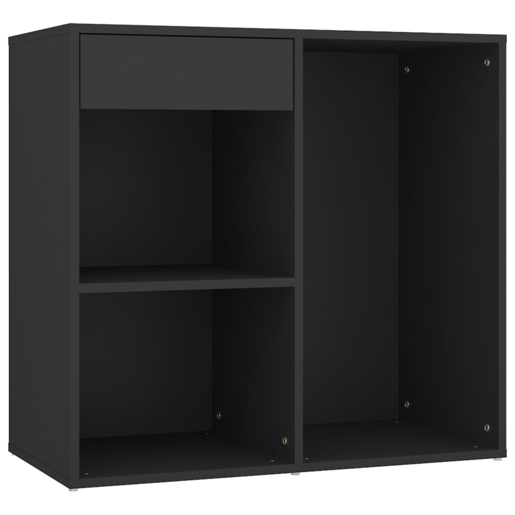 Makeupbord med led-lys og skabe konstrueret træ sort - number 11.