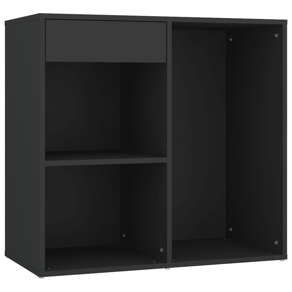 Makeupbord med led-lys og skab konstrueret træ sort - number 10.