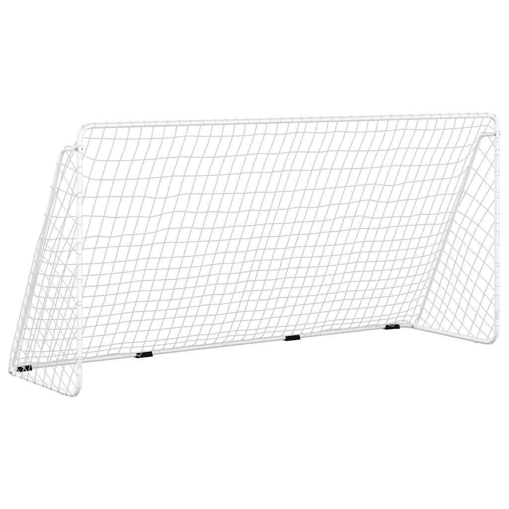 Fodboldmål med net 366x122x182 cm stål hvid - number 2.