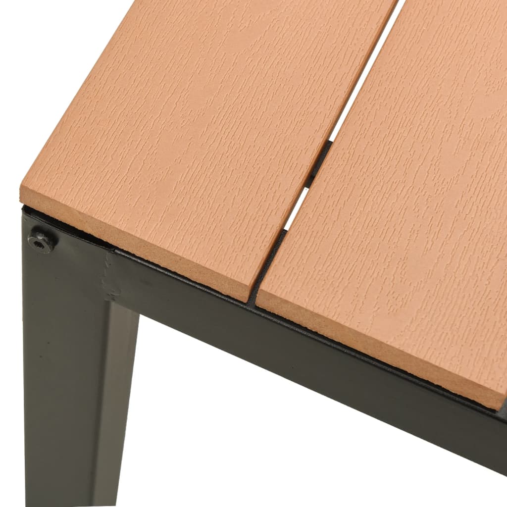 Garden bench 110 cm stål og wpc brun og svart - number 5.